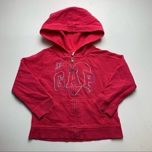 Gap Little Girl Pink Hooded Zip Up Jacket Size 3